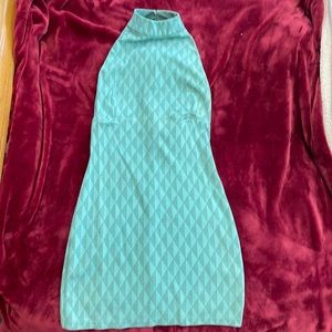 Manaola XS Bodycon Blue High Neck Dress